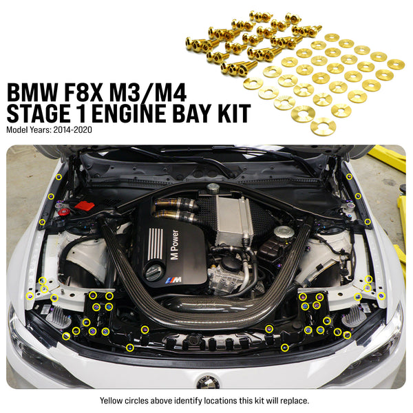 Stage 1 Titanium Hardware Engine Bay Kit - BMW F80 M3/M4 (2014-2020)