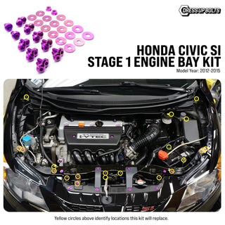 Dress Up Bolts Stage 1 Titanium Hardware Engine Bay Kit - Honda Civic Si (2012-2015)
