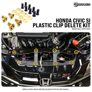 Dress Up Bolts Titanium Hardware Plastic Clip Delete Kit - Honda Civic Si (2012-2015)