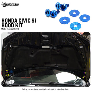 Dress Up Bolts Titanium Hardware Hood Kit - Honda Civic Si (2012-2015)
