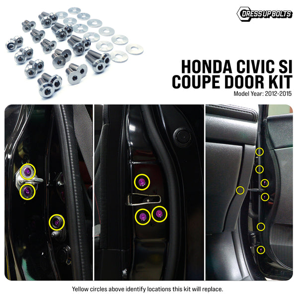 Dress Up Bolts Titanium Hardware Door Kit - Honda Civic Si (2012-2015)