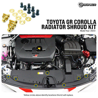 Dress Up Bolts Titanium Hardware Radiator Shroud Kit - Toyota GR Corolla (2023+)