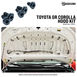 Dress Up Bolts Titanium Hardware Hood Kit - Toyota GR Corolla (2023+)