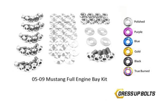 Ford Mustang (2005-2009) Titanium Dress Up Bolts Full Engine Bay Kit - DressUpBolts.com