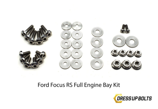 Ford Focus RS (2016-2018) Titanium Dress Up Bolt Engine Bay Kit - DressUpBolts.com