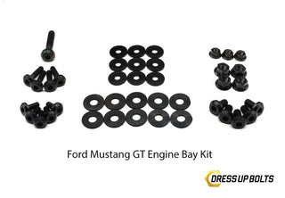 Ford Mustang GT (2015-2019) Titanium Dress Up Bolts Engine Bay Kit - DressUpBolts.com