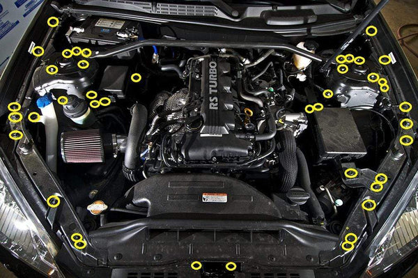Hyundai Genesis Coupe (2009-2016) BK Titanium Dress Up Bolts Full Engine Bay Kit - DressUpBolts.com