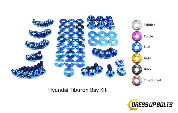 Hyundai Tiburon (2003-2008) Titanium Dress Up Bolts Engine Bay Kit - DressUpBolts.com