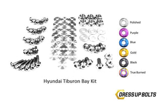 Hyundai Tiburon (2003-2008) Titanium Dress Up Bolts Engine Bay Kit - DressUpBolts.com