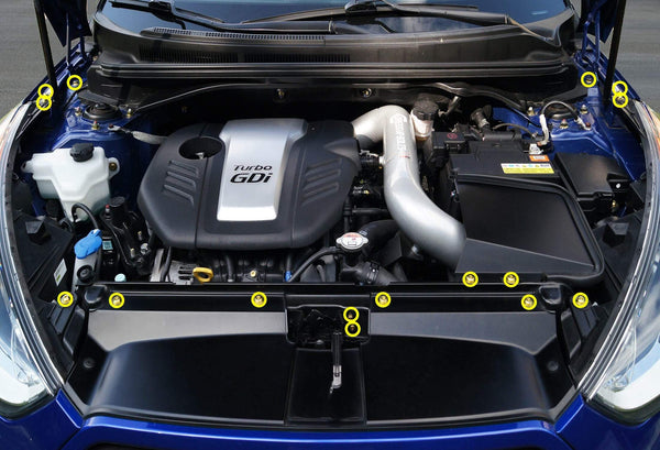 Hyundai Veloster (2012-2018) Titanium Dress Up Bolt Engine Bay Kits - DressUpBolts.com