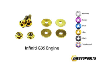 Infiniti G35 Coupe and Sedan (2003-2007) V35 Titanium Dress Up Bolts Engine Kit - DressUpBolts.com