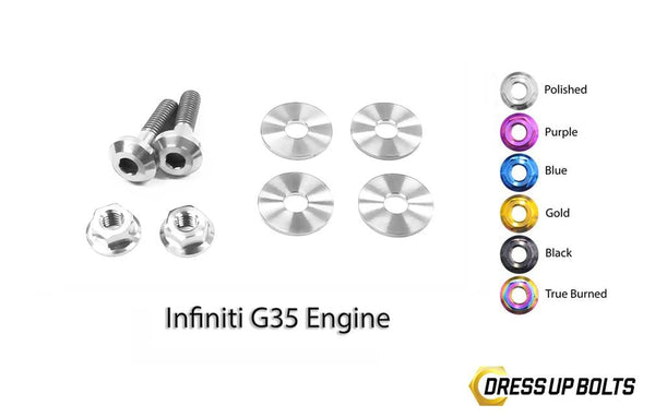 Infiniti G35 Coupe and Sedan (2003-2007) V35 Titanium Dress Up Bolts Engine Kit - DressUpBolts.com