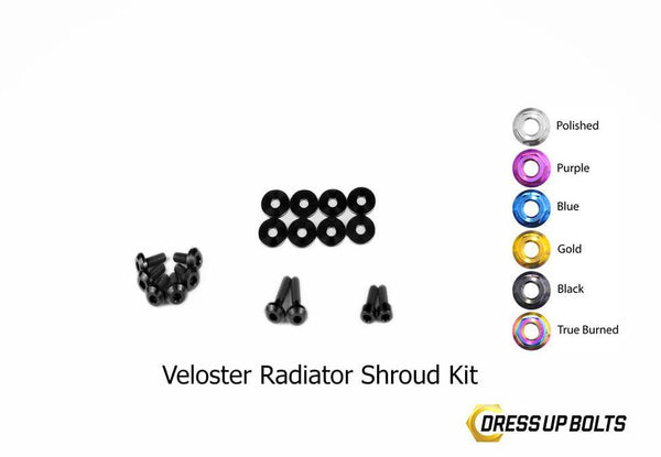 Dress Up Bolts Titanium Hardware Radiator Shroud Kit - Hyundai Veloster (2012-2018)